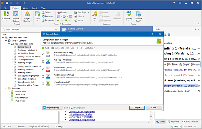Help file maker main window
